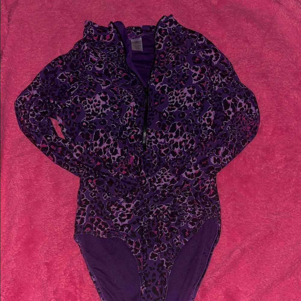 Purple Leopard Print Bodysuit
